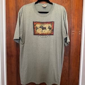 Vintage Eco & Mountain‎ Alaska Wilderness Rare Green Made in USA Cotton XL